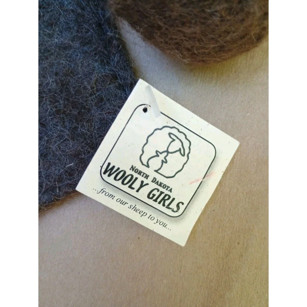 Wooly Girls Puppet And Coffee Latte Plush Felted Wool Knick Knack Viking